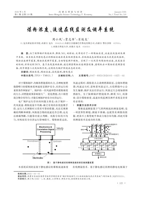 煤粉浓度、流速在线监测及调平系统