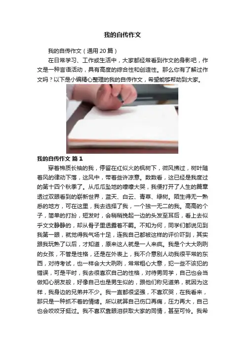 我的自传作文
