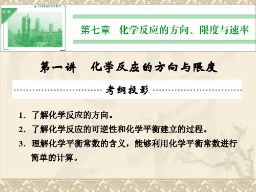 高考化学一轮复习 第七章 第一讲 化学反应的方向与限度