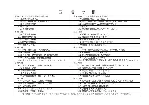 五笔字根