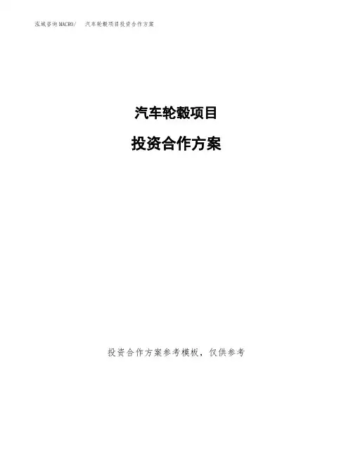 汽车轮毂项目投资合作方案(模板及范文)