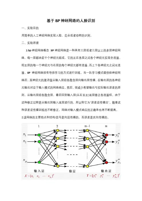 基于BP神经网络的人脸识别实验报告