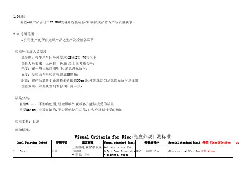 C级产品含C外观检验标准