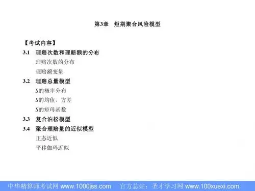 第3章  短期聚合风险模型