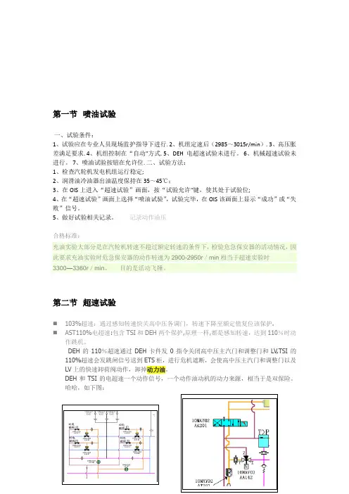 汽轮机各种试验要求和方法和过程和标准