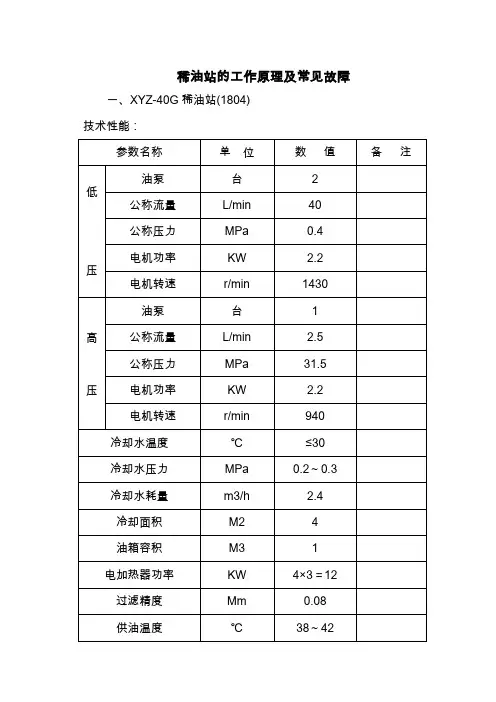 稀油站工作原理及维护要领