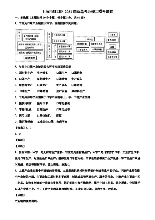 上海市虹口区2021届新高考地理二模考试卷含解析