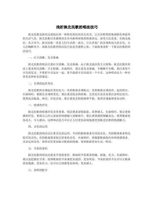 浅析陕北民歌的唱法技巧