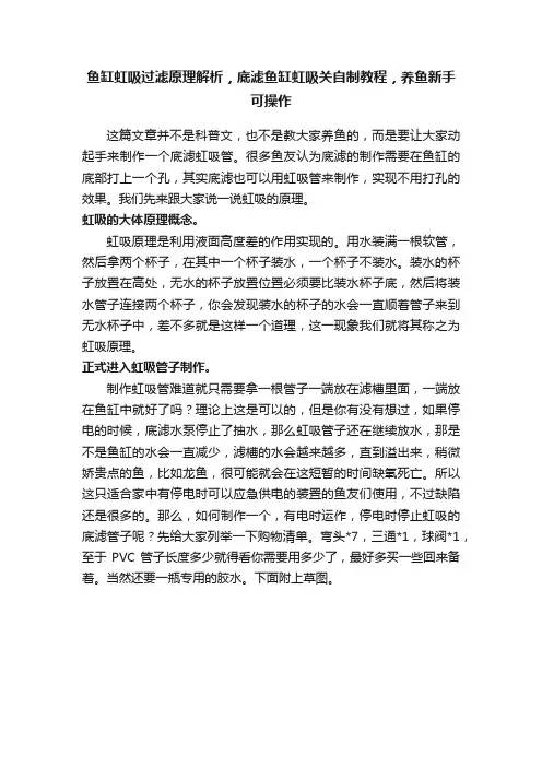 鱼缸虹吸过滤原理解析，底滤鱼缸虹吸关自制教程，养鱼新手可操作
