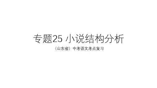 山东省中考语文考点：25小说结构分析课件(29张PPT)