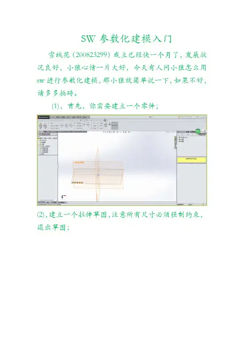 sw参数化建模入门