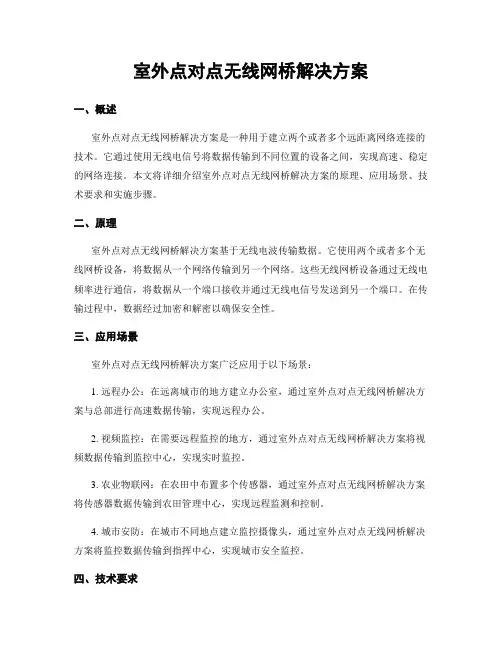 室外点对点无线网桥解决方案
