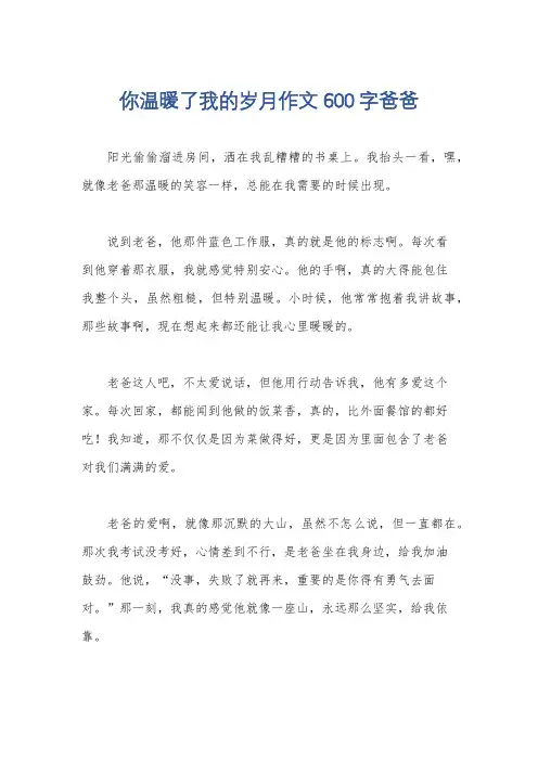 你温暖了我的岁月作文600字爸爸
