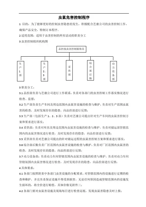 虫鼠危害控制程序