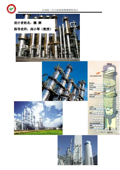 正戊烷—正己烷连续精馏塔的设计教案