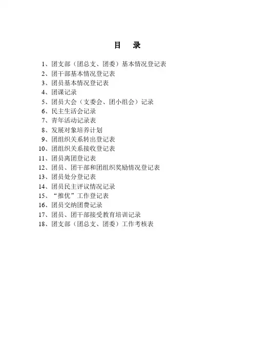 团支部工作手册(通用部分)