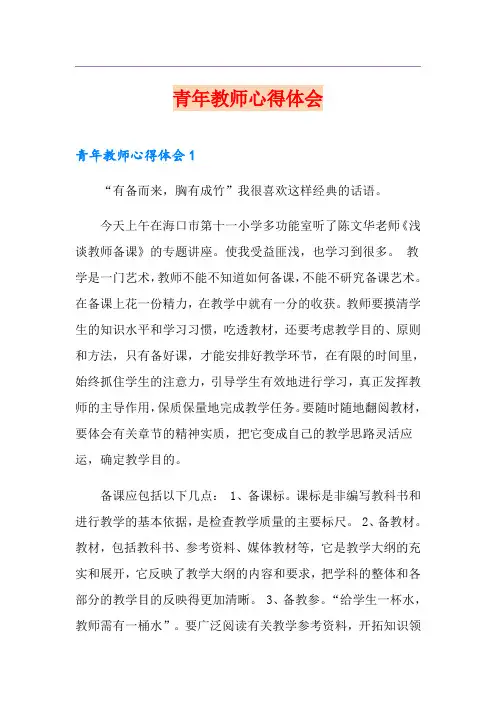 青年教师心得体会