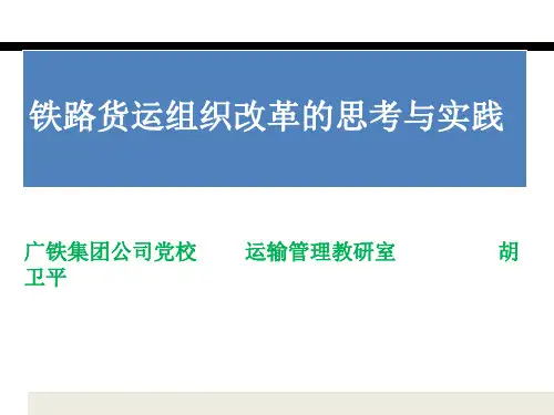 铁路货运组织改革的思考与实践教材