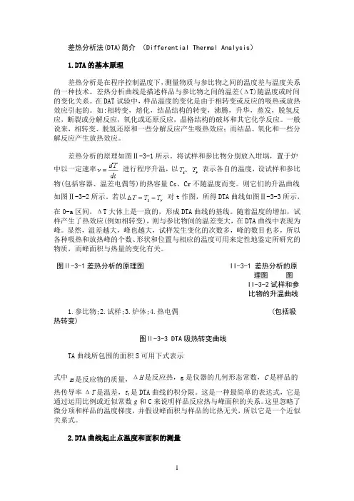 差热分析法(DTA)简介 (Differential Thermal Analysis)