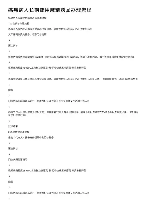 癌痛病人长期使用麻精药品办理流程