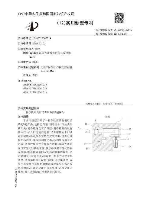 【CN209847229U】一种孕检用具有消毒功效的B超探头【专利】