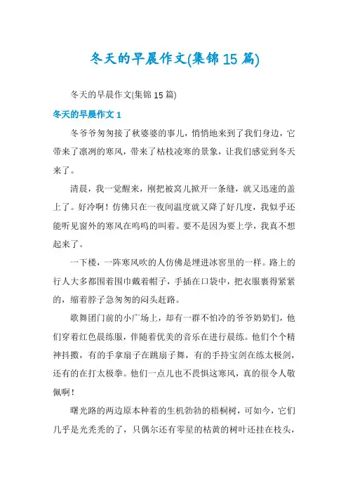 冬天的早晨作文(集锦15篇)