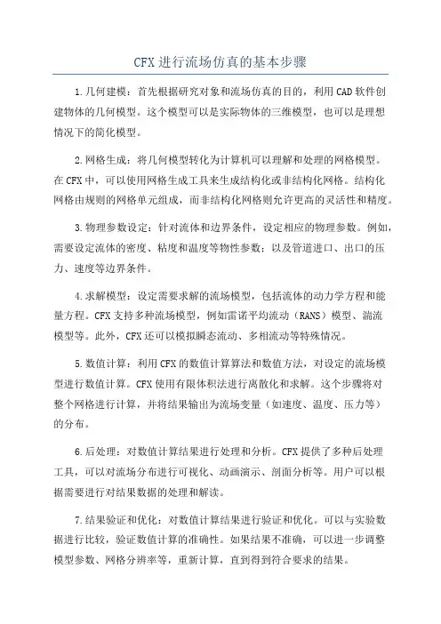CFX进行流场仿真的基本步骤