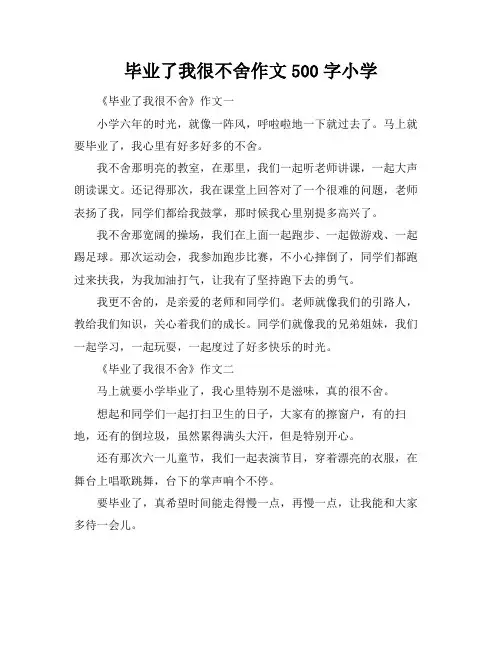 毕业了我很不舍作文500字小学