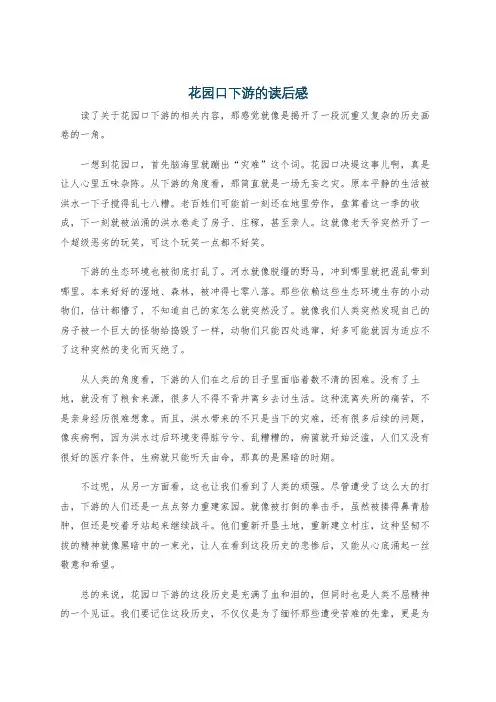 花园口下游的读后感