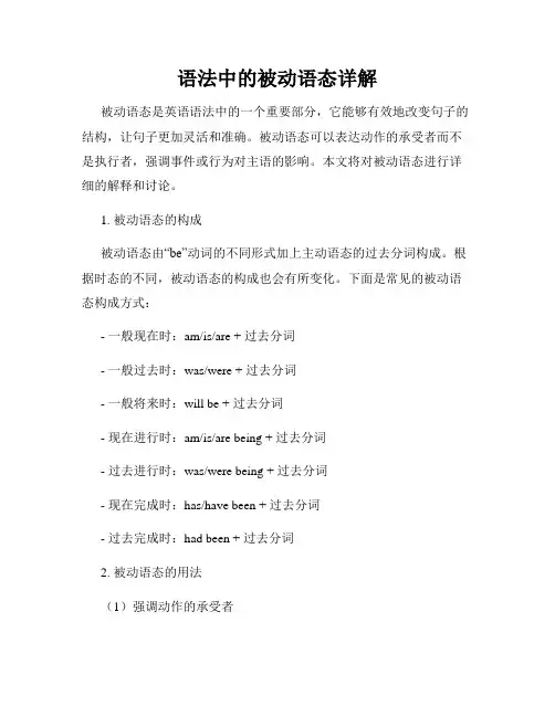 语法中的被动语态详解