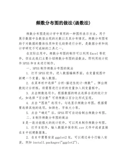 频数分布图的做法(函数法)