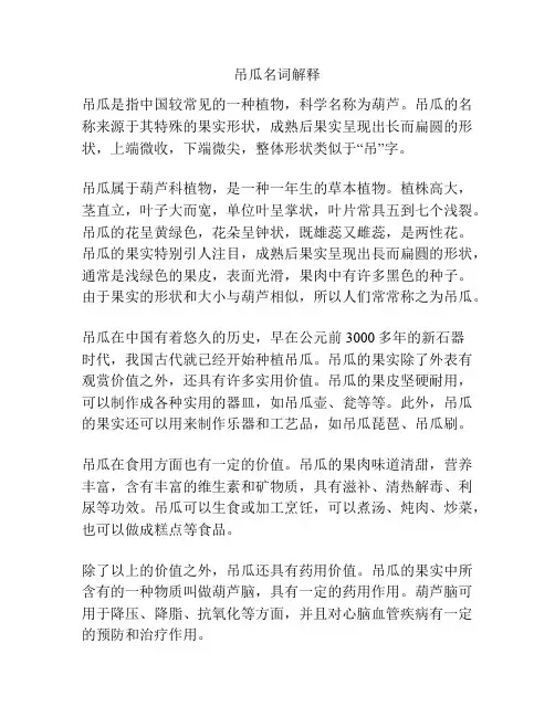 吊瓜名词解释