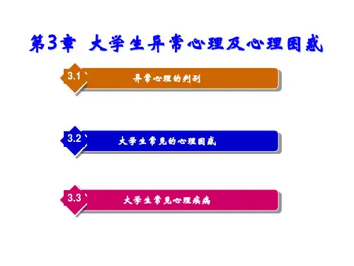 大学生心理健康教育第3章 大学生异常心理及心理困惑