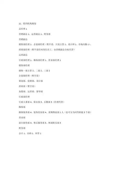 汽车公司组织架构图