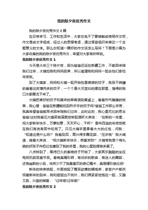我的除夕夜优秀作文