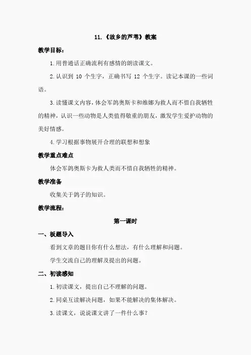 11.故乡的芦苇(教案)(2)