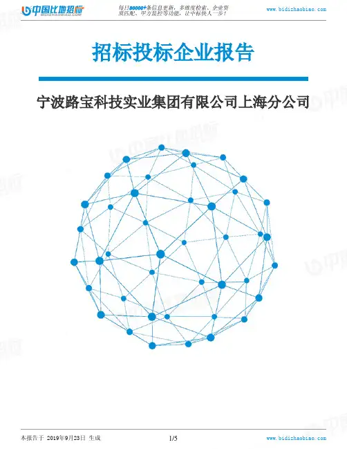 宁波路宝科技实业集团有限公司上海分公司_中标190923