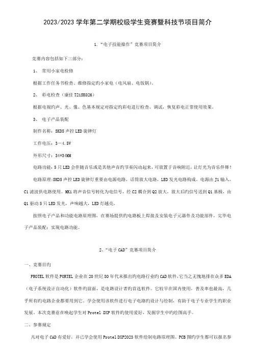 2023年技能竞赛项目简介