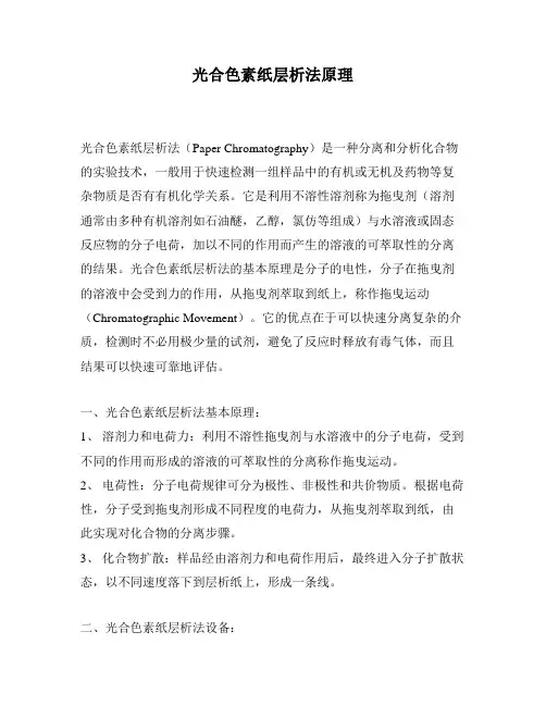 光合色素纸层析法原理