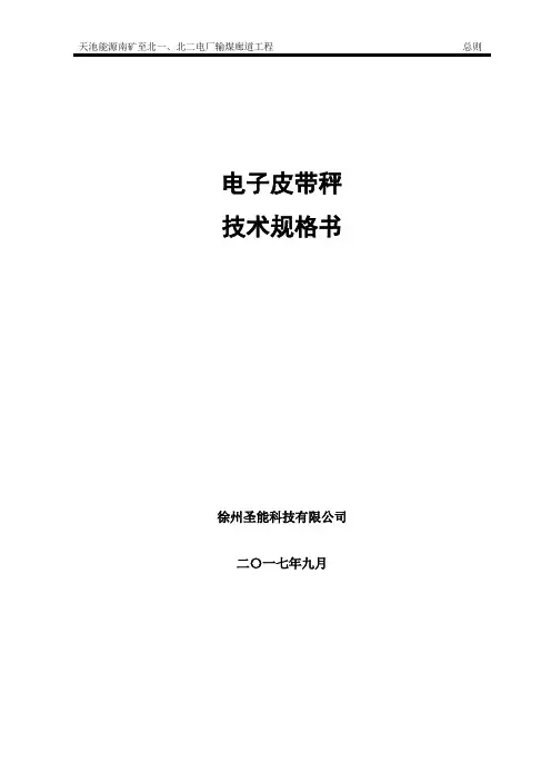电子皮带秤技术规格书