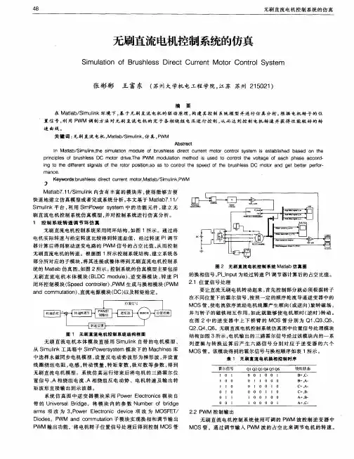 无刷直流电机控制系统的仿真