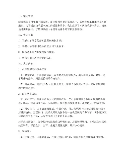 山羊屠宰的实训报告