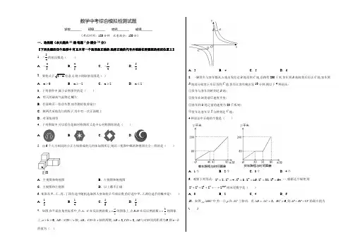 中考数学全真模拟测试(附答案)