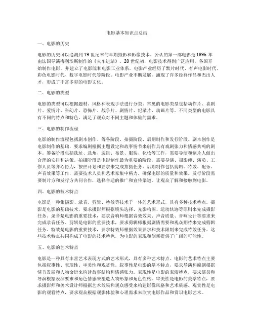 电影基本知识点总结