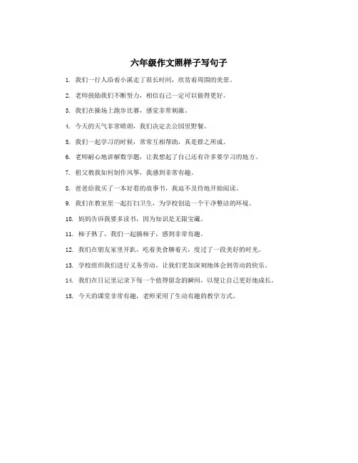 六年级作文照样子写句子