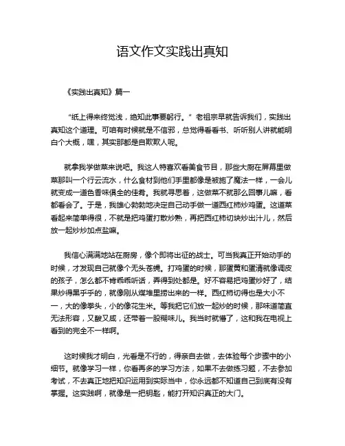 语文作文实践出真知