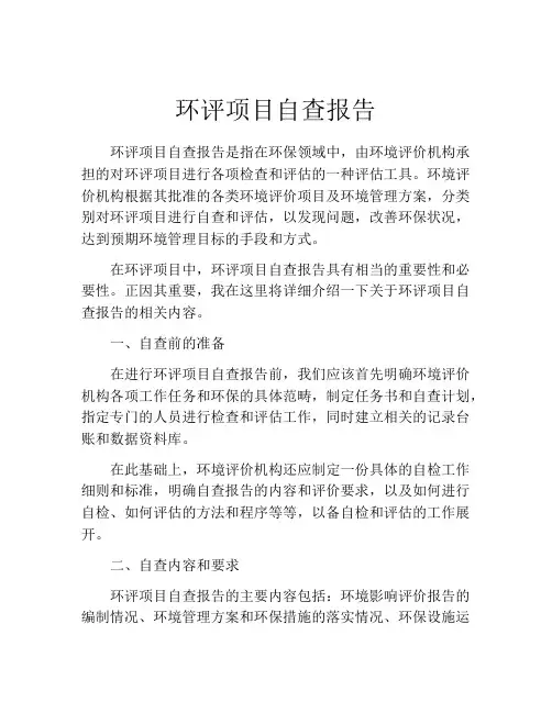 环评项目自查报告