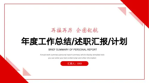 工作总结述职报告计划PPT模板