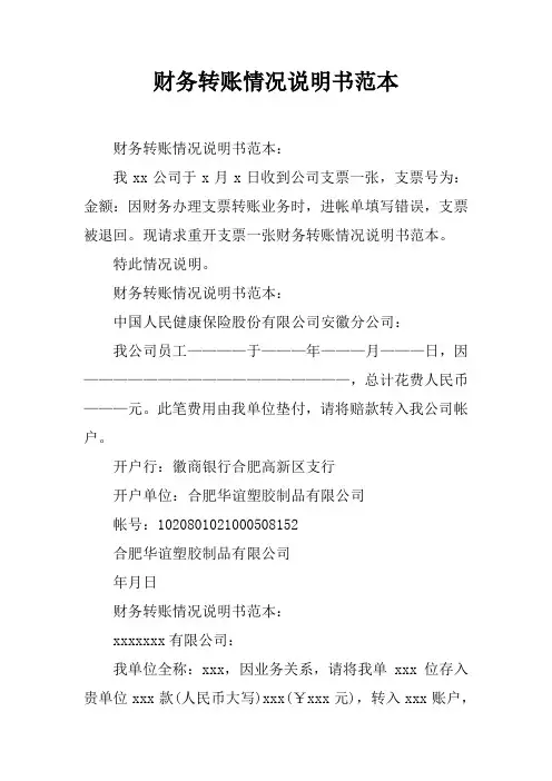 财务转账情况说明书范本.docx