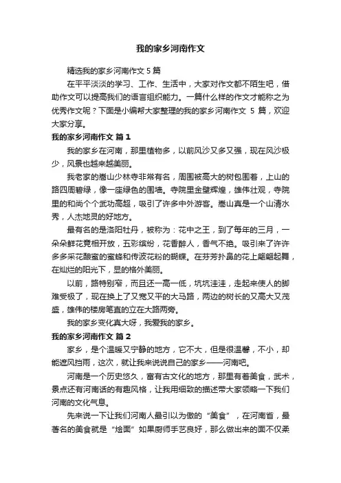 我的家乡河南作文 2